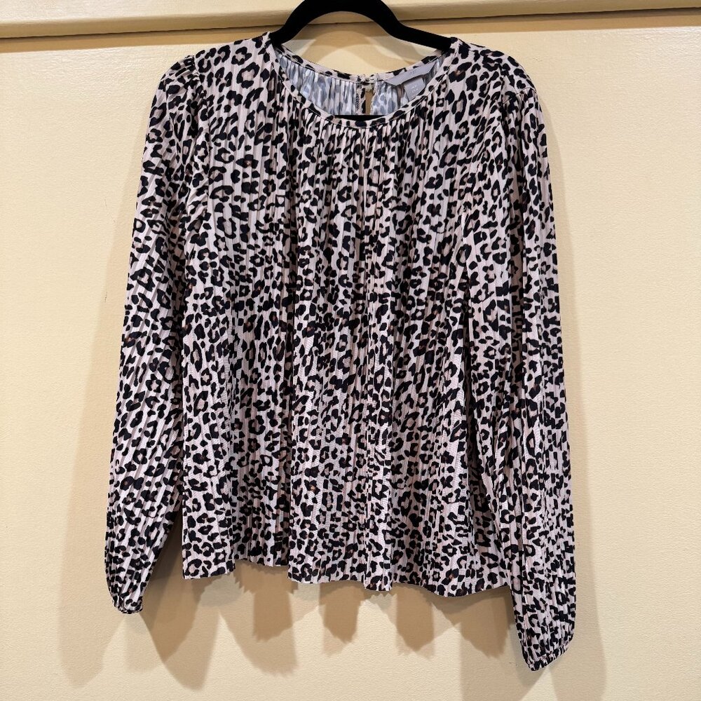 Long Sleeve Animal Print Blouse